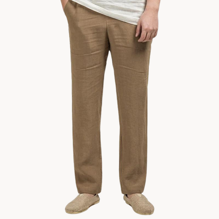 Linen Relaxed Pants for Men and Women, Breathable Flax Cotton Blend, Lightweight Casual and Formal Wear