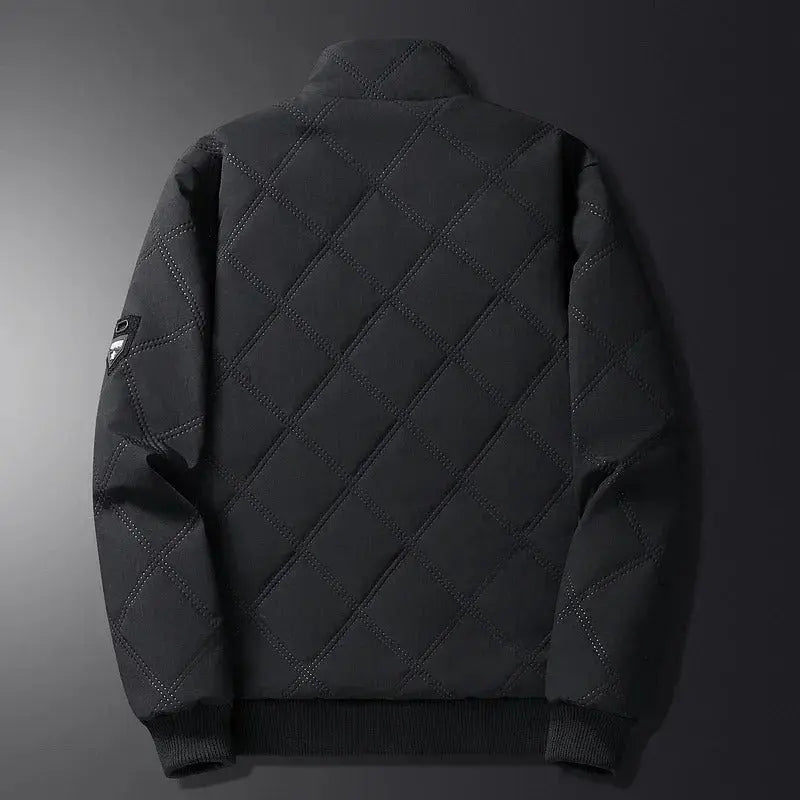 Windproof Men’s Jacket - Quilted Bomber Fleece Lined Hiking