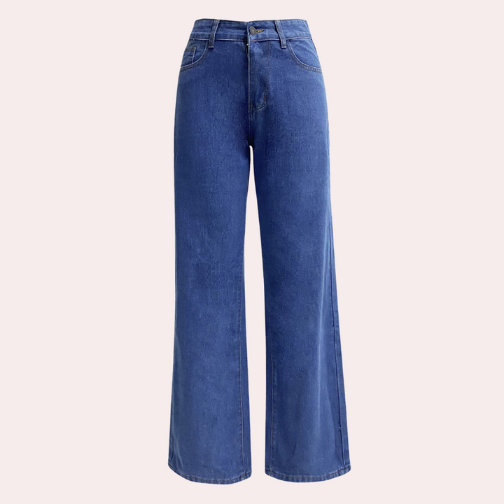 Breathable women’s baggy jeans – high-waisted, stretchy denim, for daily wear