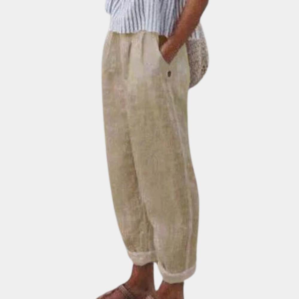Breathable women’s lounge pants – relaxed fit, lightweight material, for summer outings