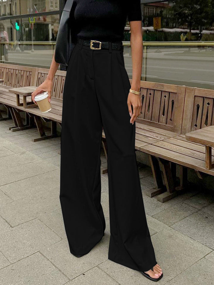 Breathable women’s wide-leg trousers – relaxed fit, easy-care fabric, for casual and office wear