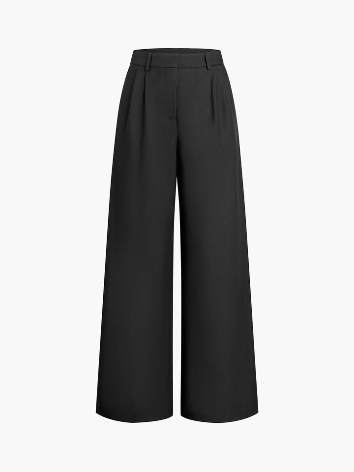 Breathable women’s wide-leg trousers – relaxed fit, easy-care fabric, for casual and office wear