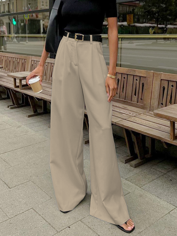 Breathable women’s wide-leg trousers – relaxed fit, easy-care fabric, for casual and office wear