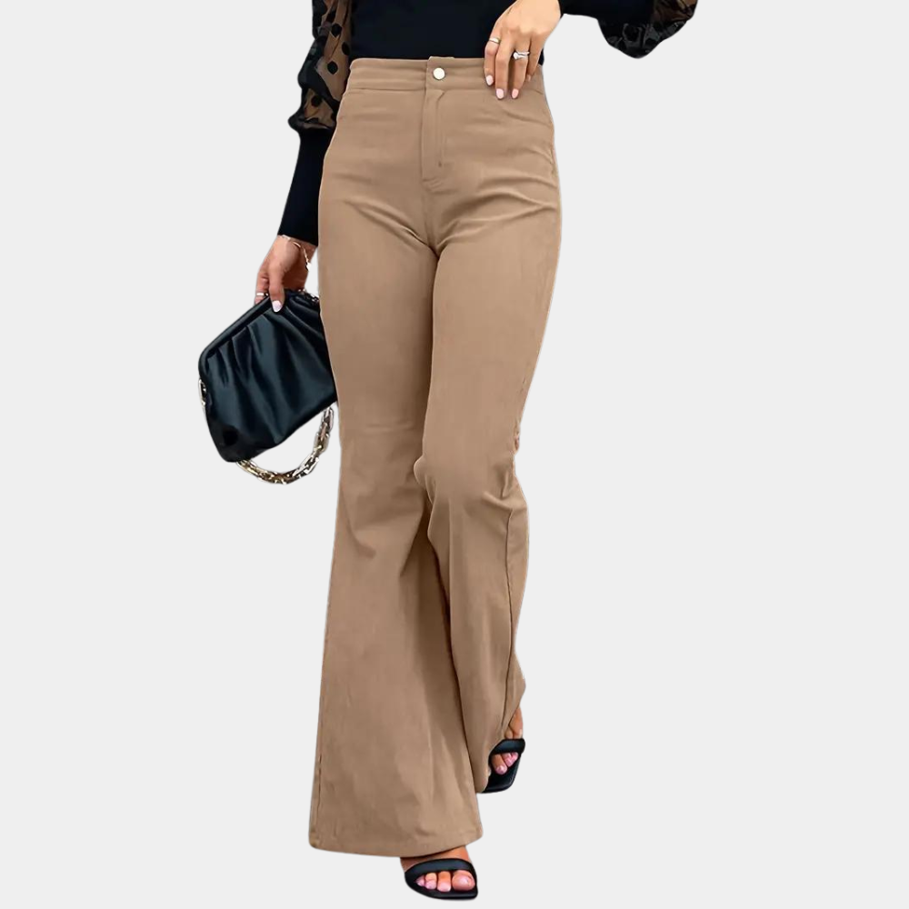 Lightweight &amp; comfortable women’s wide-leg pants – high-waisted corduroy, for summer