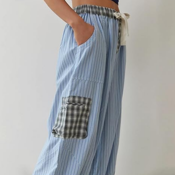 Breathable women’s pajama set – fitted striped design, 100% polyester, for relaxed nights