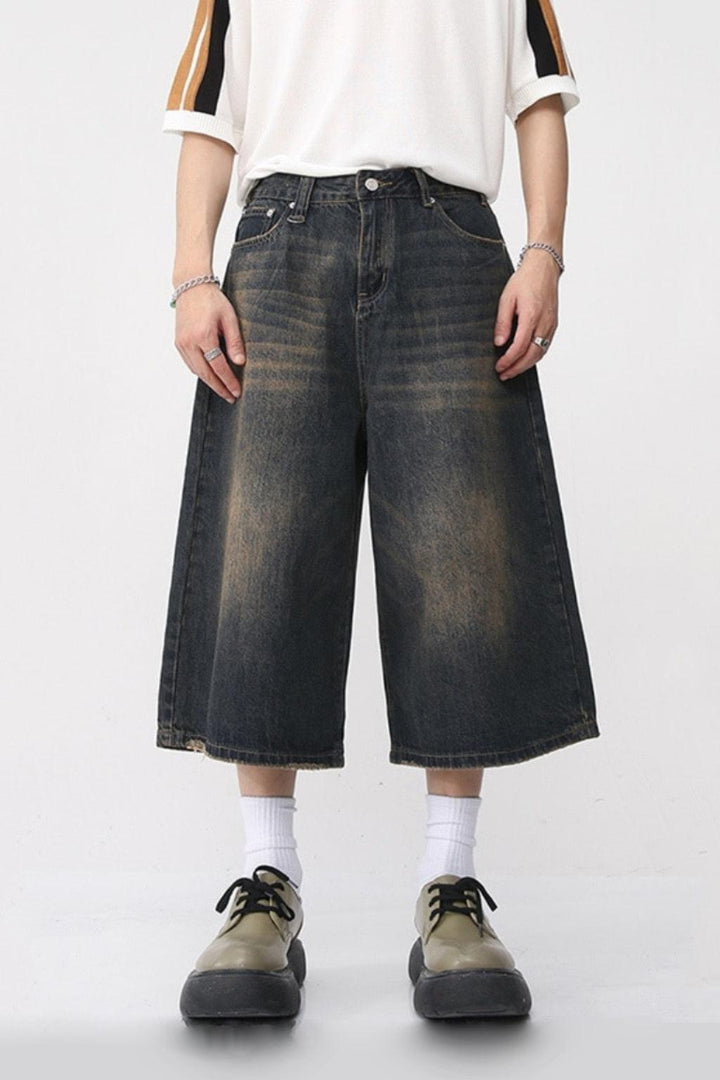 Oversized Bermuda Jorts for Men, Baggy Style Above the Knee, 100% Cotton Urban Streetwear Shorts
