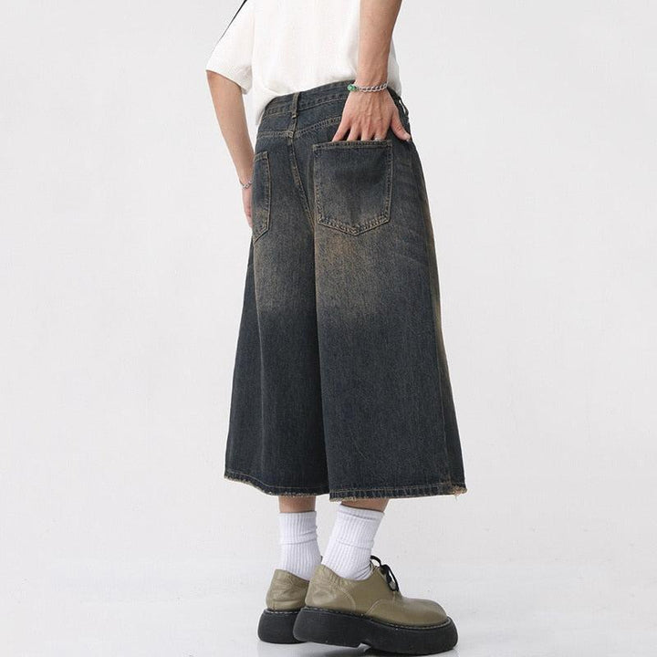 Oversized Bermuda Jorts for Men, Baggy Style Above the Knee, 100% Cotton Urban Streetwear Shorts