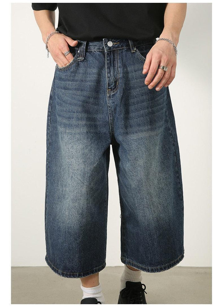 Oversized Bermuda Jorts for Men, Baggy Style Above the Knee, 100% Cotton Urban Streetwear Shorts