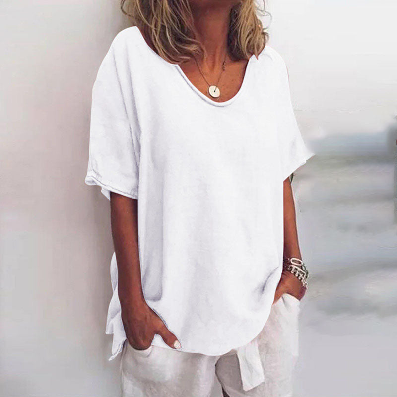 Breathable women’s crew neck shirt – classic design, soft fabric, for everyday wear