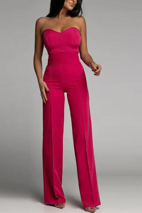 Breathable women’s jumpsuit – off-shoulder corset design, cotton blend, for special occasions