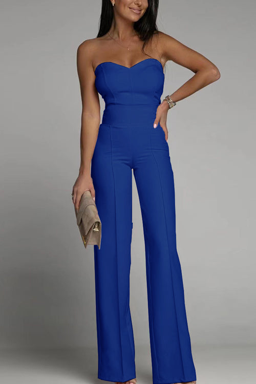 Breathable women’s jumpsuit – off-shoulder corset design, cotton blend, for special occasions