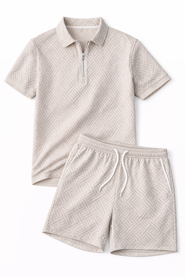 Breathable men’s summer set – polo shirt and shorts, for casual outings