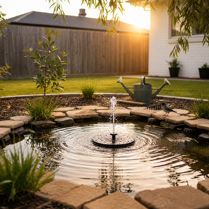 Solar Powered Floating Fountain Pump – Garden Pond Water Feature, Eco Friendly Backyard Decor