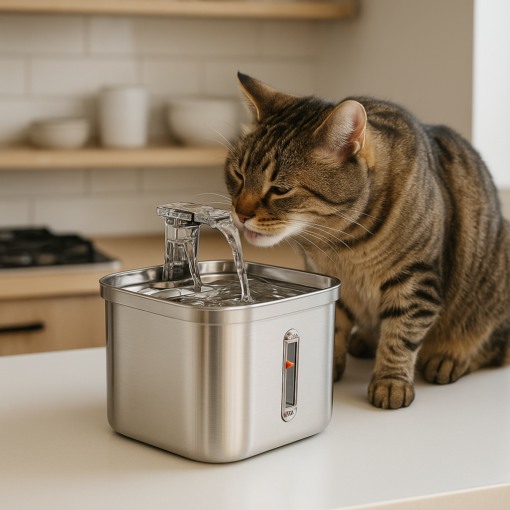 Stainless Steel Automatic Pet Water Dispenser with Intelligent Filtration for Cats and Dogs