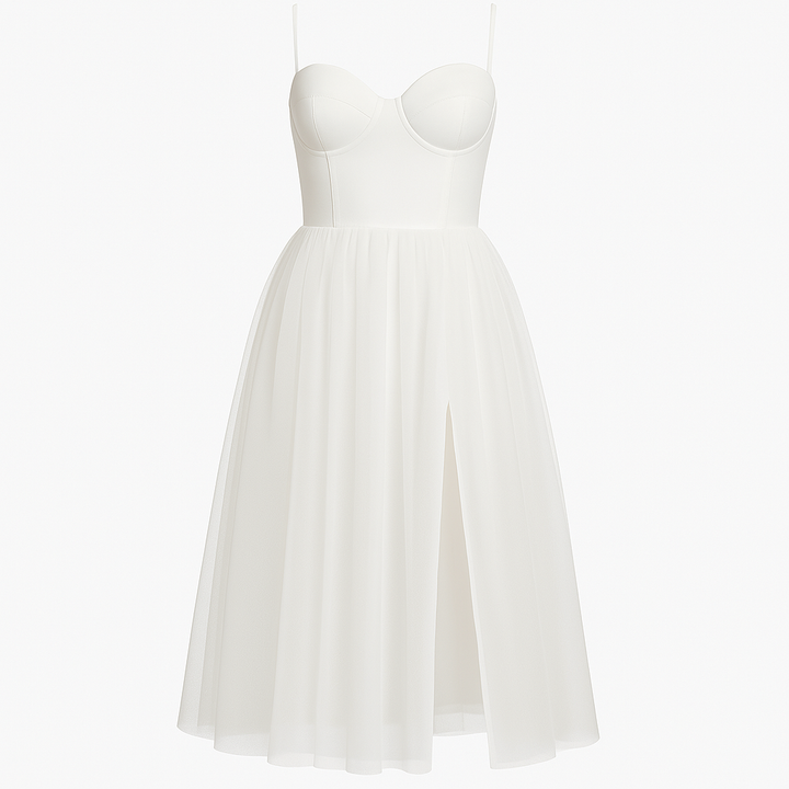 Mesh Spaghetti Straps Sweetheart Prom Dress for Homecoming Party, Elegant Evening Gown