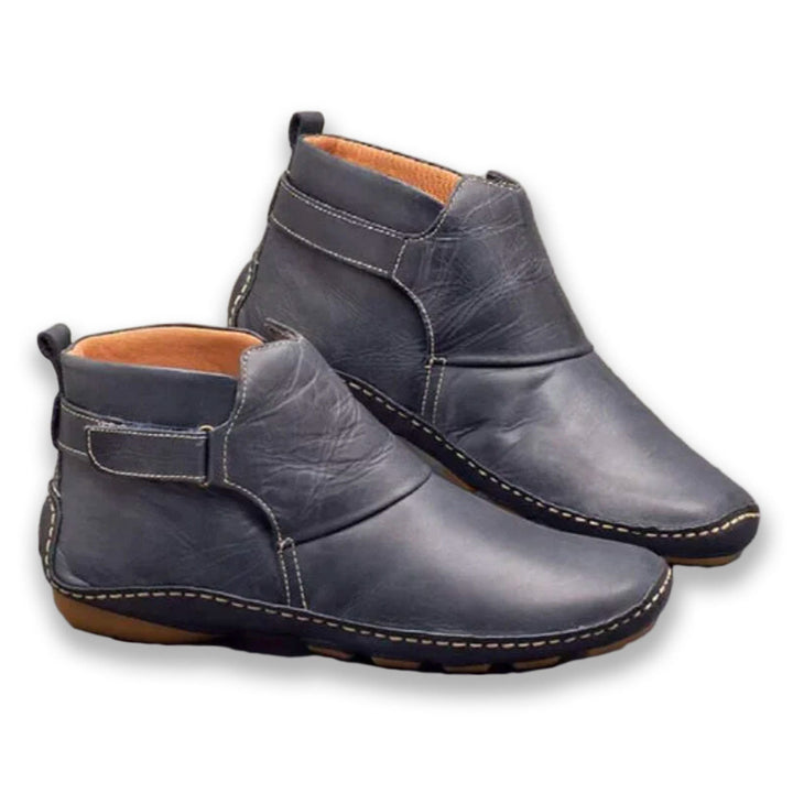 Stylish Black Ankle Boots for Women, Lightweight Anti-Slip Booties with Comfortable Fit and Elastic Lace-Up Closure