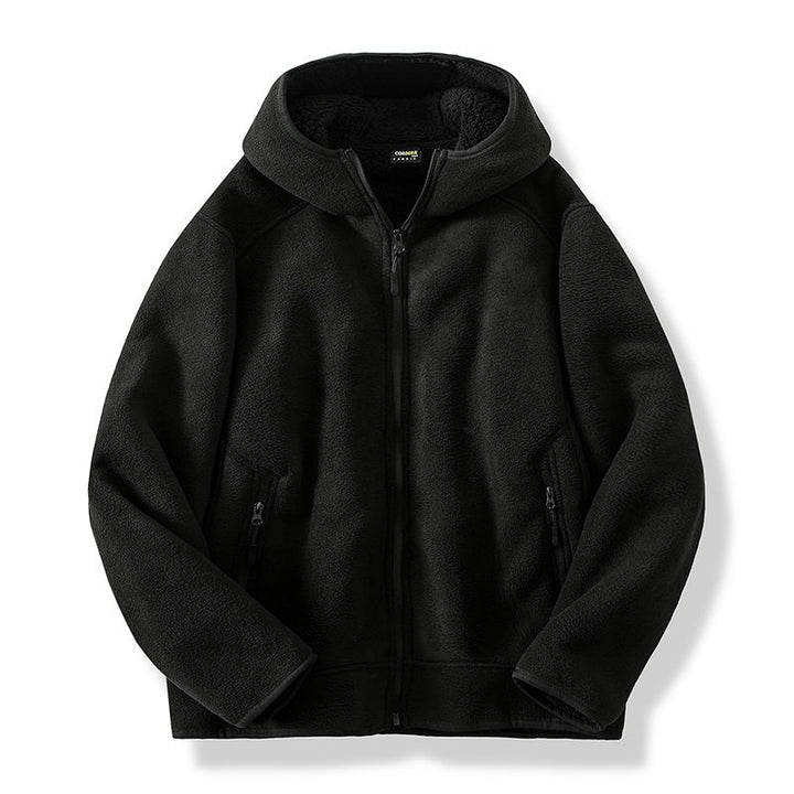 Warm Cozy Men’s Fleece Jacket - Hooded Full Zip, Sherpa