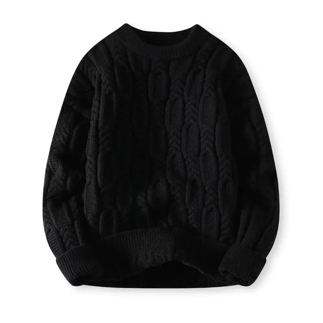 Warm Men’s Sweater - Cable Knit, Chunky, For Winter