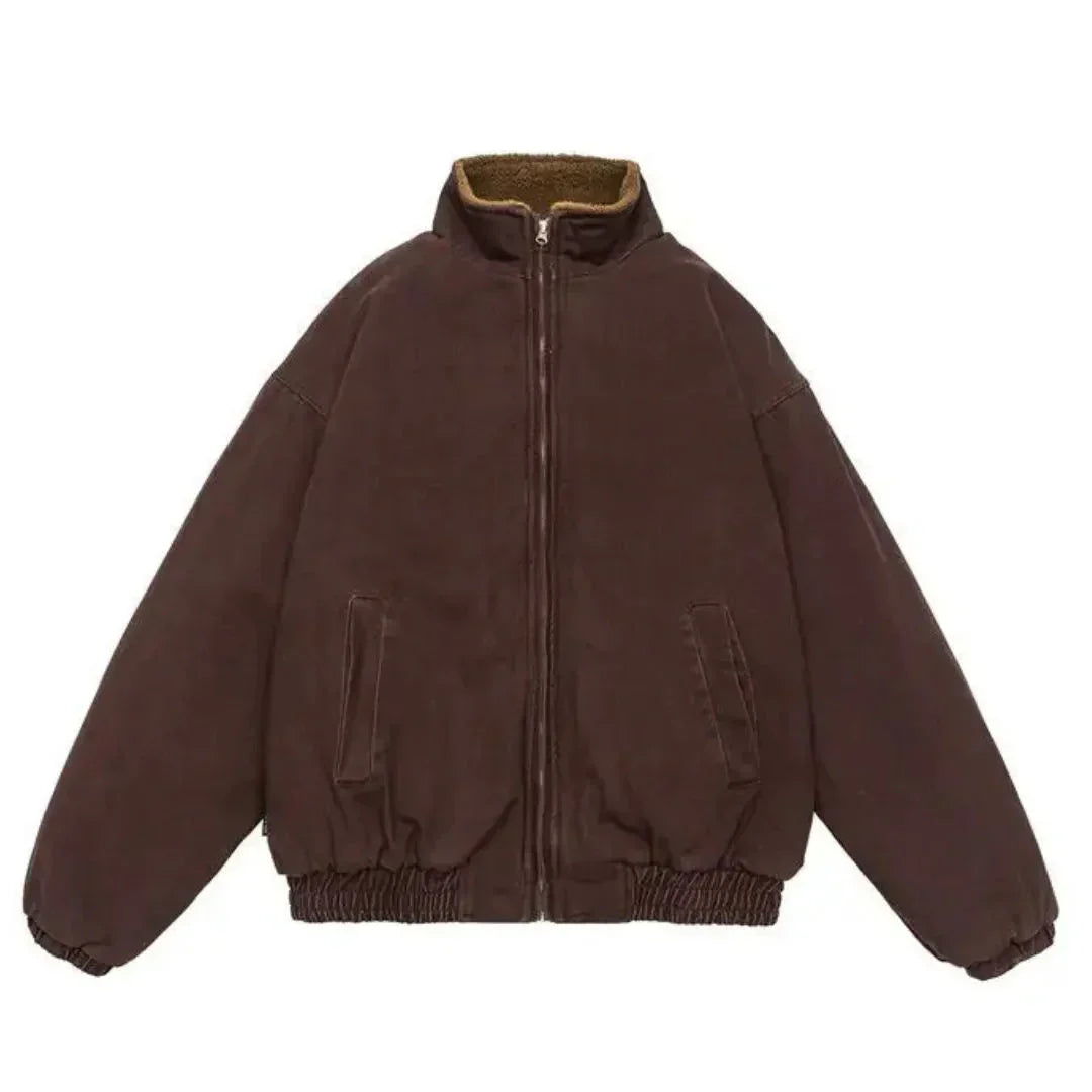 Insulating Padded Jacket - Boxy Fit, Cotton, Cold Weather