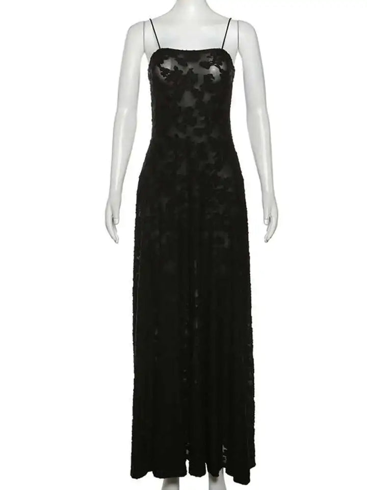 Elegant Backless Lace Maxi Dress for Women, Bodycon Evening Party Dress with Chic Design and Sophisticated Detailing