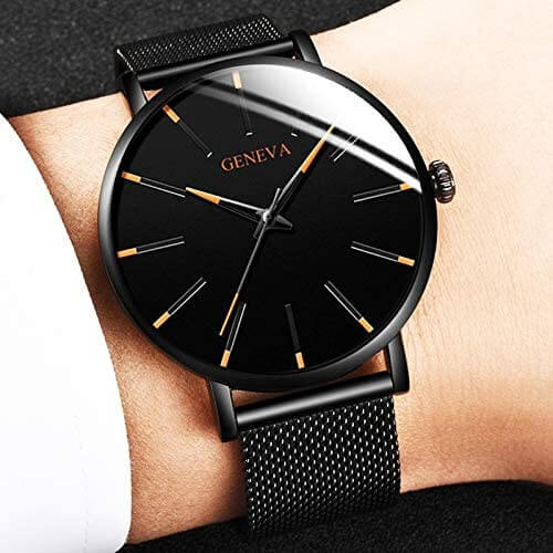 Slim men’s business watch – minimalist design, stainless steel, for everyday and formal occasions
