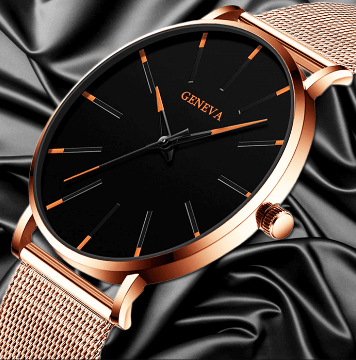 Slim men’s business watch – minimalist design, stainless steel, for everyday and formal occasions