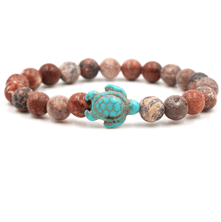 Empowering unisex gemstone bracelet – elastic design, zinc alloy, for beach outings