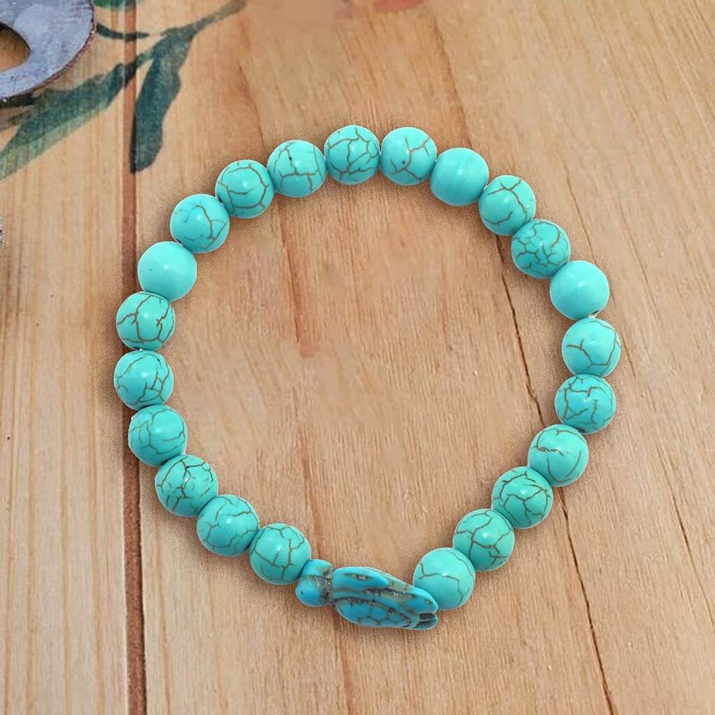 Empowering unisex gemstone bracelet – elastic design, zinc alloy, for beach outings