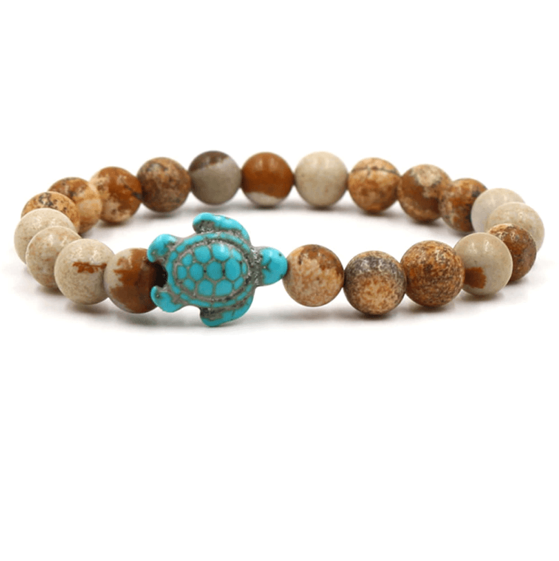 Empowering unisex gemstone bracelet – elastic design, zinc alloy, for beach outings