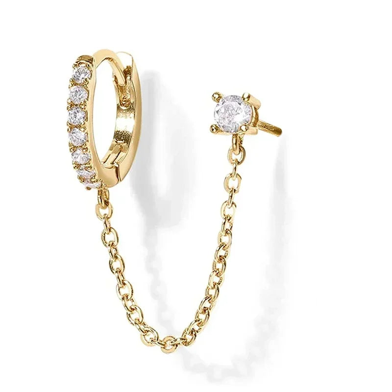 Gold Hoop Earrings with Stylish Tassel Design for Women, Lightweight Fashion Jewelry for Dance Parties