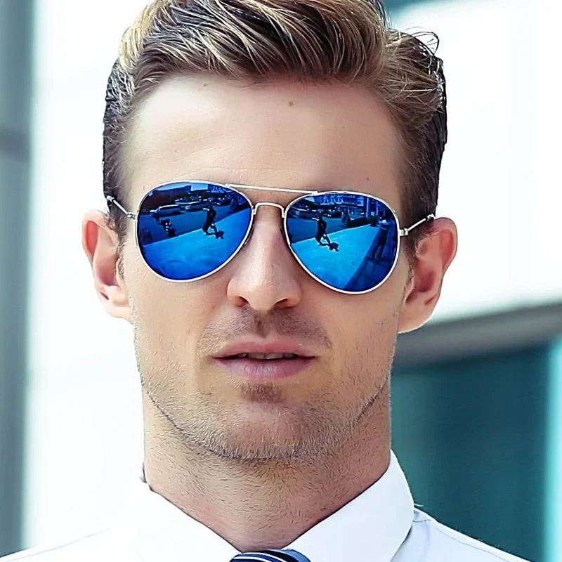 2025 Double Bridge Aviation Sunglasses for Women - UV400 Alloy Frame Mirror Glasses