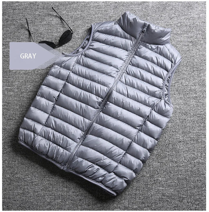 Lightweight Classic Men Down Vest - Quilted Nylon Layering