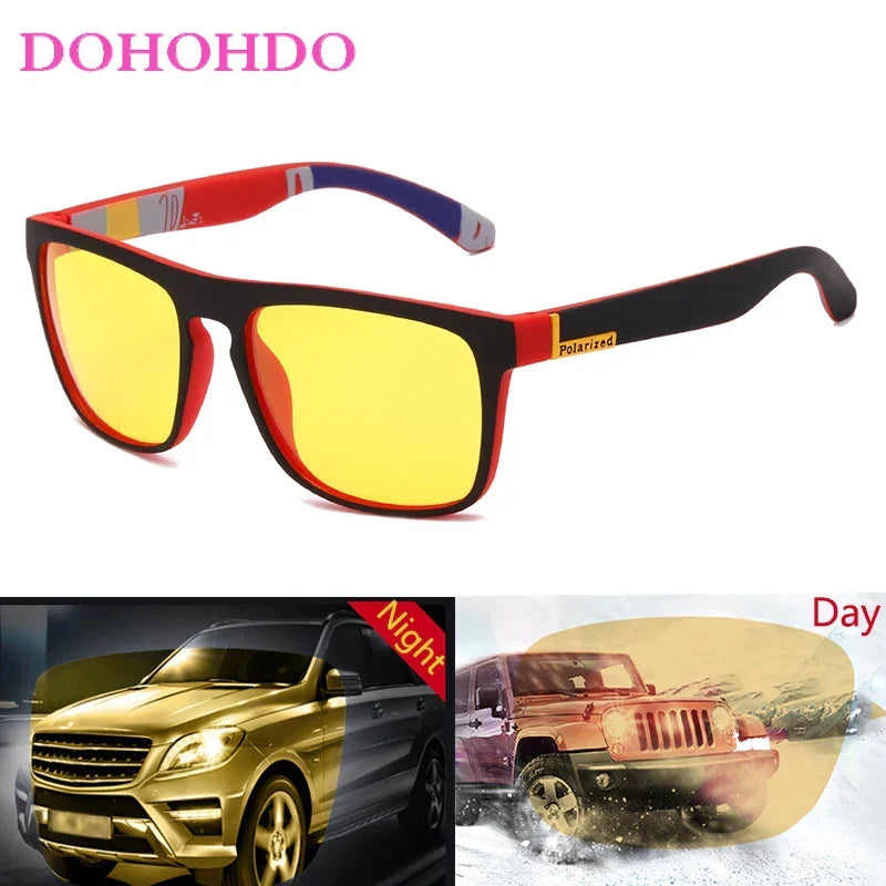 Polarized Sunglasses Night Vision Unisex Square Frame UV400 Anti Glare Driving Glasses Fall 2025 Trend