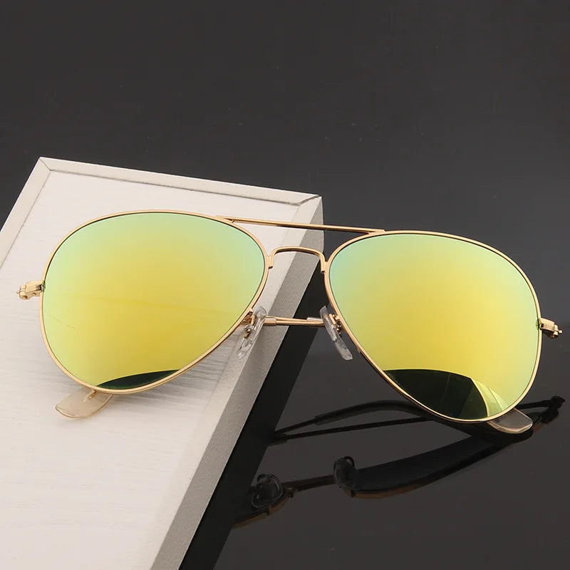 2025 Double Bridge Aviation Sunglasses for Women - UV400 Alloy Frame Mirror Glasses