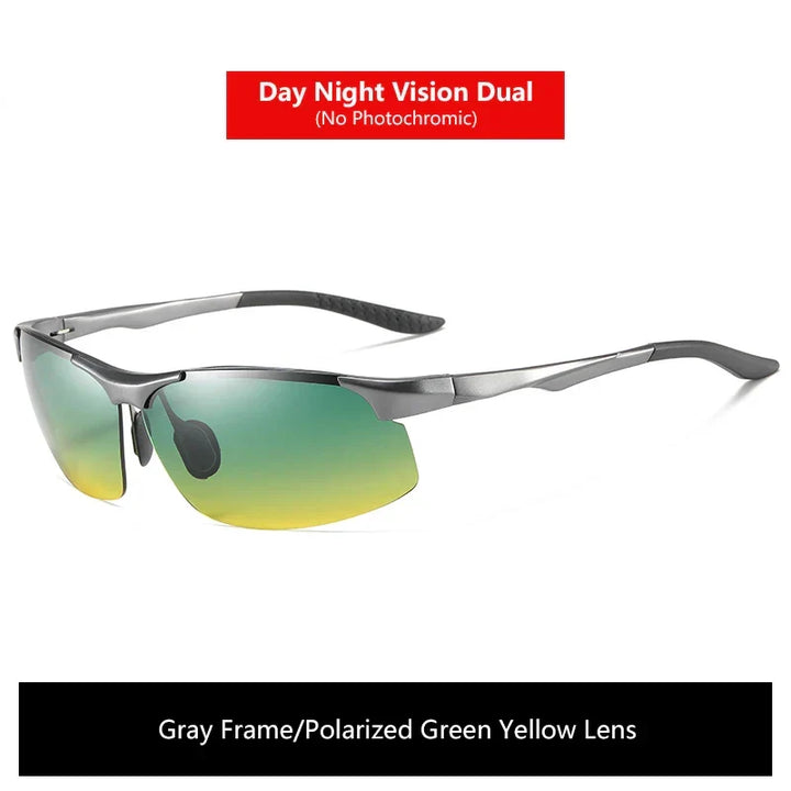 Sunglasses Photochromic Polarized UV400 Rimless Driving Glasses, Day Night Vision, Lightweight Frame VT2173