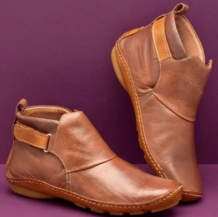 Stylish Black Ankle Boots for Women, Lightweight Anti-Slip Booties with Comfortable Fit and Elastic Lace-Up Closure