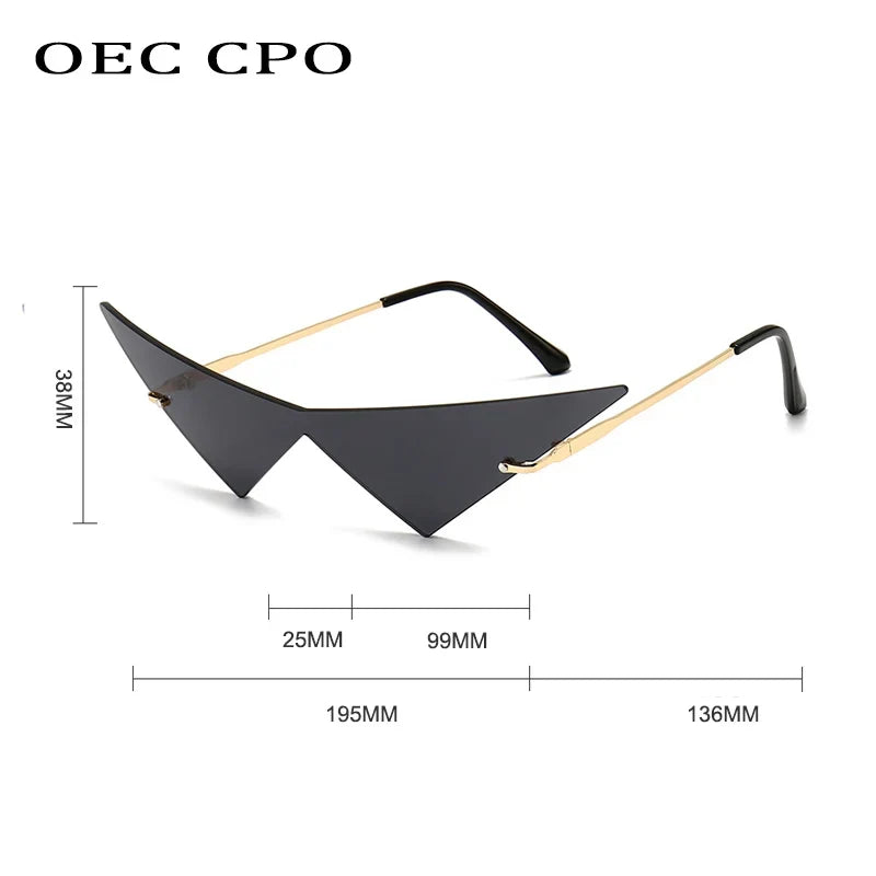 Cat Eye Sunglasses Rimless Oversized Triangle Frame Summer 2026 Trend UV400 Protection