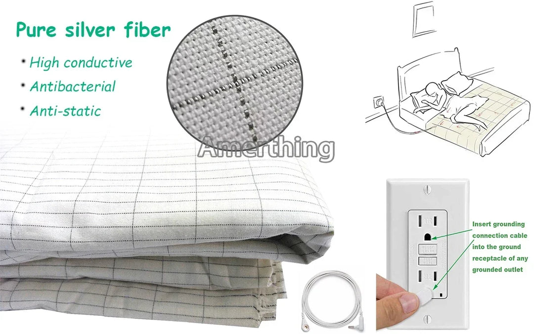 Silver Fiber Earthing Bedsheet Antistatic Conductive Cord