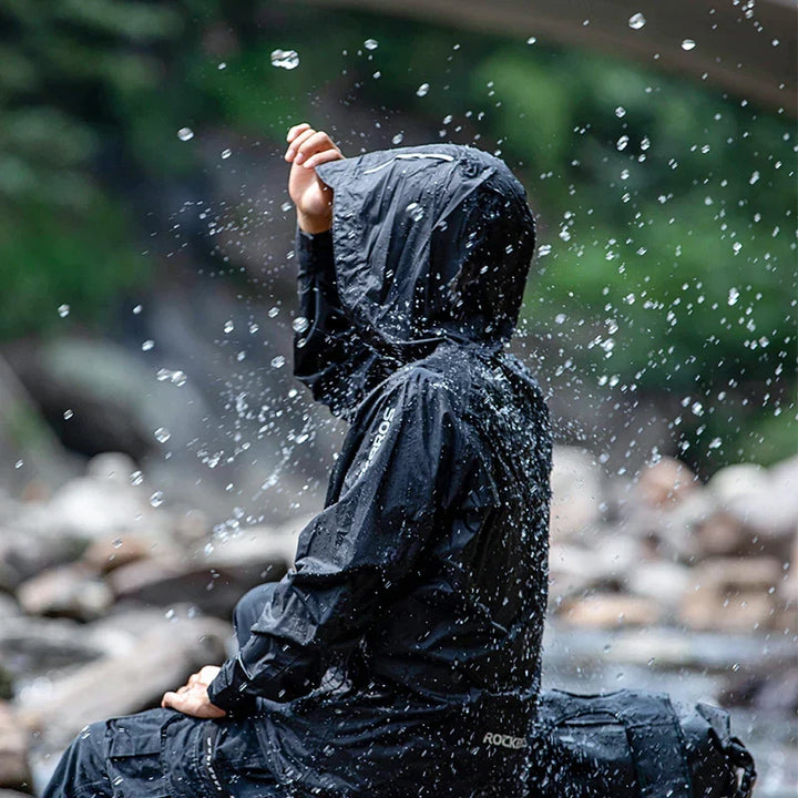 Waterproof Mens Cycling Jacket - Hooded, Nylon, For Rain