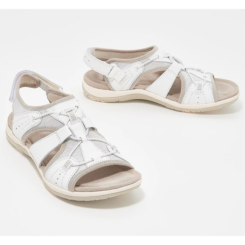 Comfortable Open Toe Sandals for Women with 3-Point Support and Shock Absorption, Ideal for Daily Wear and Pain Relief