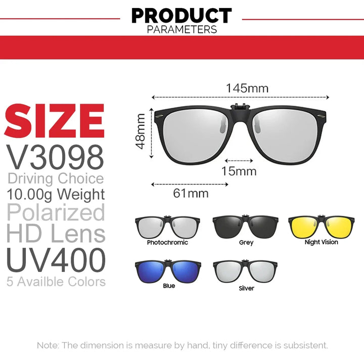 Photochromic Sunglasses Flip-Up Clip-On Polarized Lenses for Driving Summer 2026 Trend Gift Idea