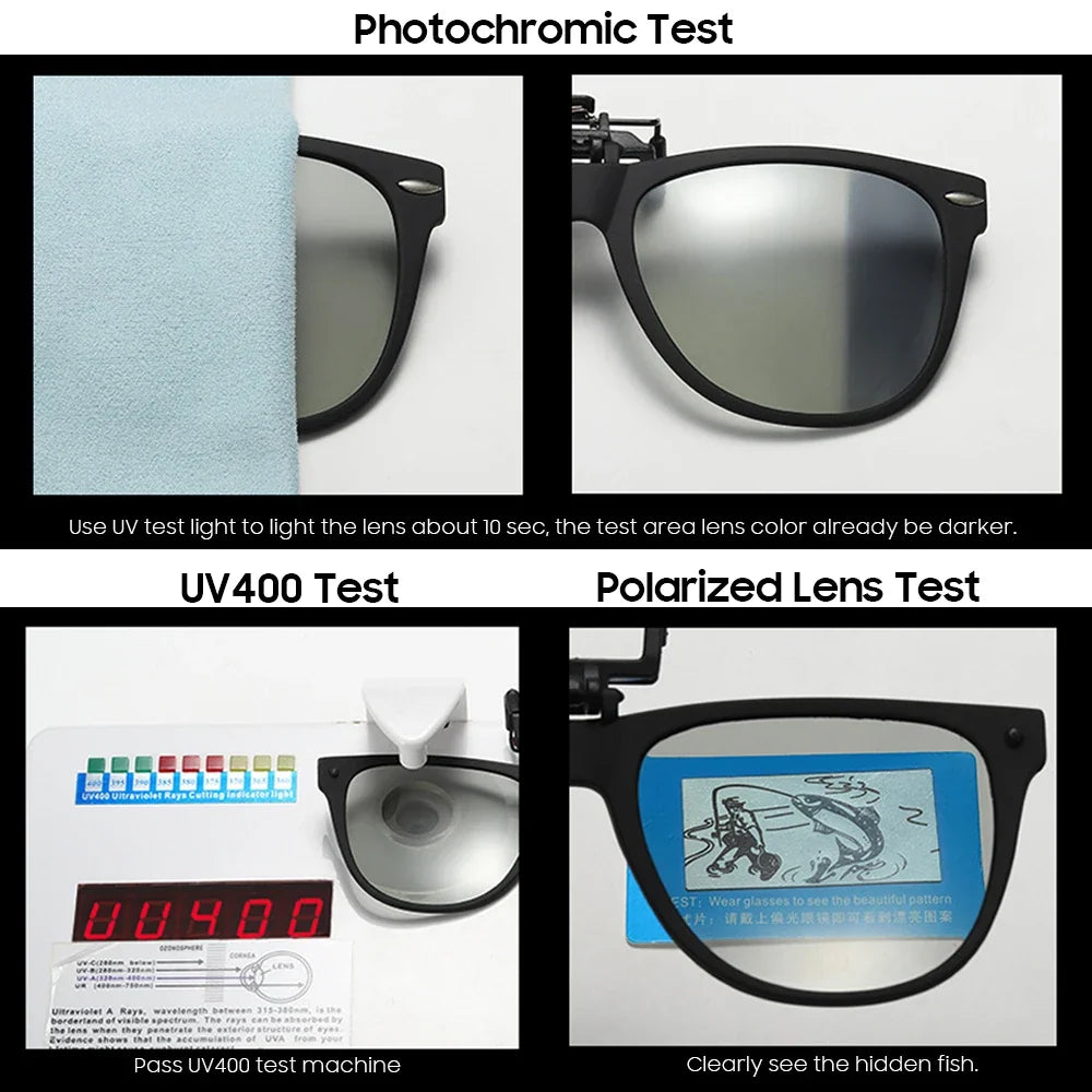 Photochromic Sunglasses Flip-Up Clip-On Polarized Lenses for Driving Summer 2026 Trend Gift Idea