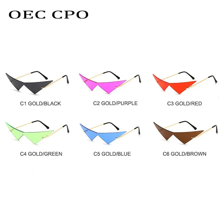 Cat Eye Sunglasses Rimless Oversized Triangle Frame Summer 2026 Trend UV400 Protection
