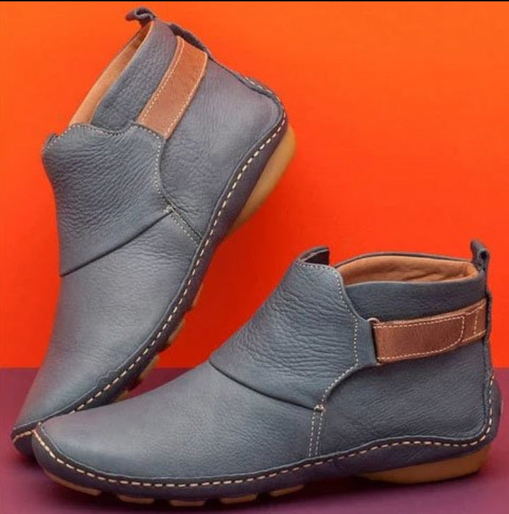 Stylish Black Ankle Boots for Women, Lightweight Anti-Slip Booties with Comfortable Fit and Elastic Lace-Up Closure