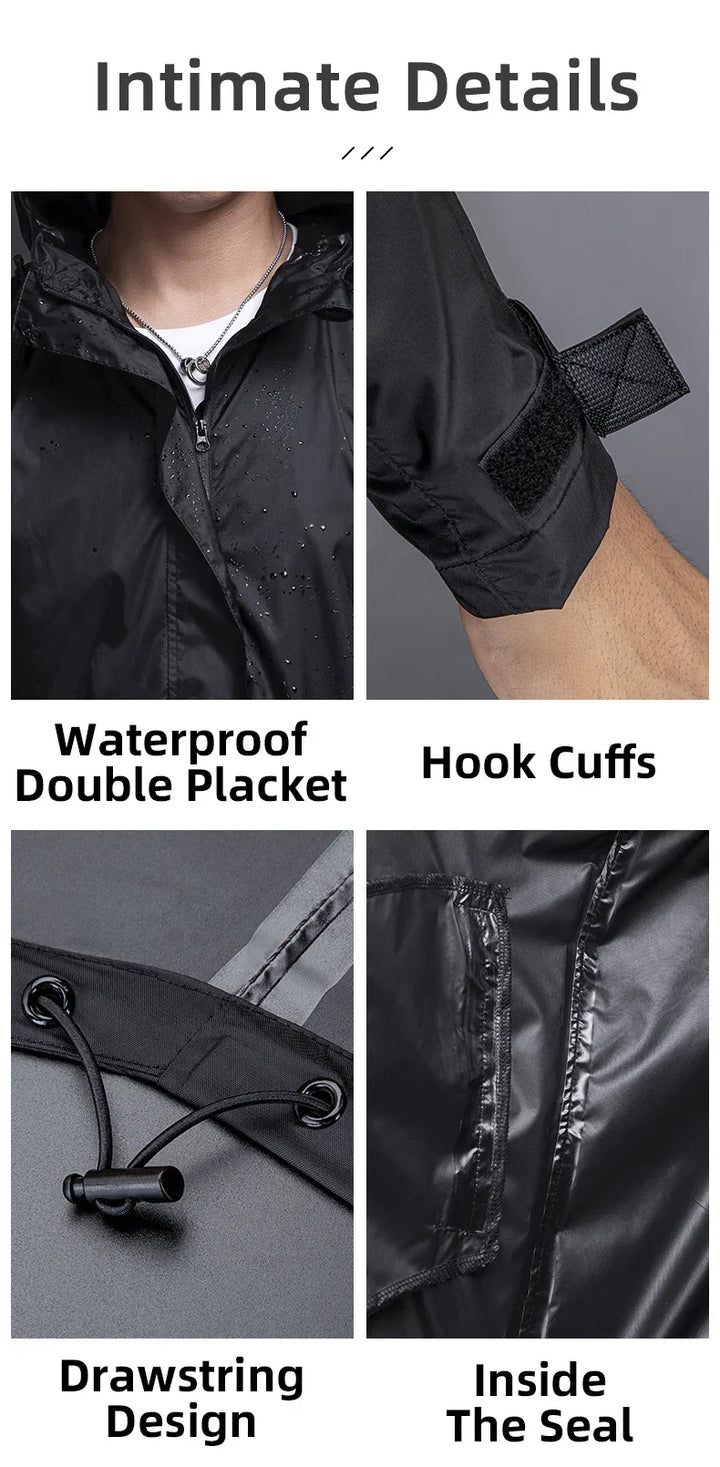 Waterproof Mens Cycling Jacket - Hooded, Nylon, For Rain
