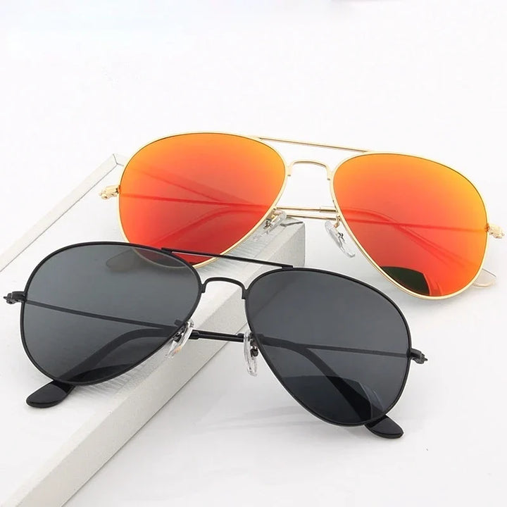 2025 Double Bridge Aviation Sunglasses for Women - UV400 Alloy Frame Mirror Glasses