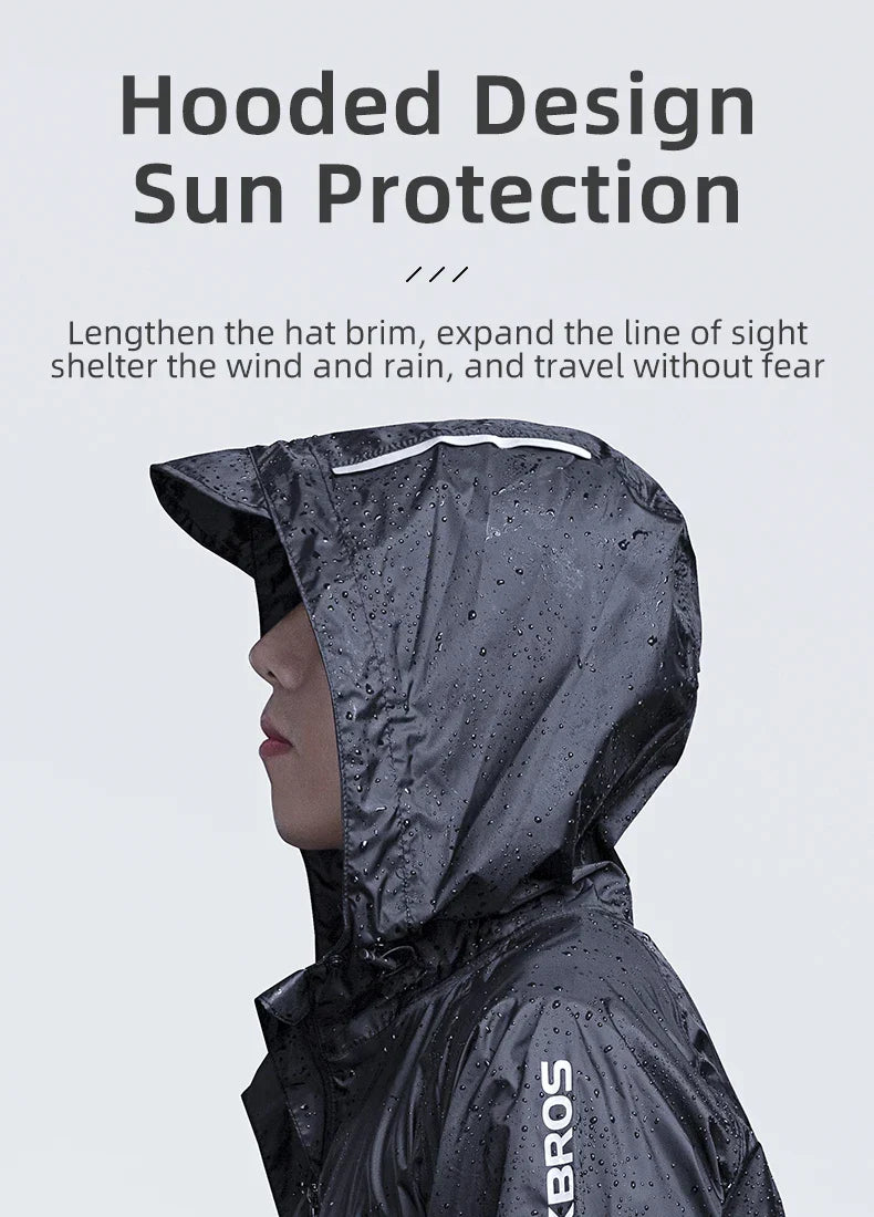 Waterproof Mens Cycling Jacket - Hooded, Nylon, For Rain