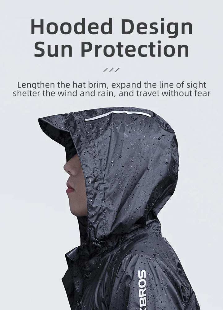 Waterproof Mens Cycling Jacket - Hooded, Nylon, For Rain