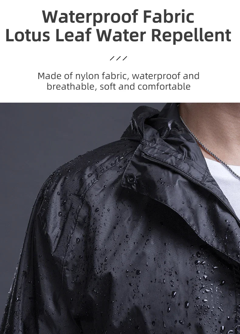 Waterproof Mens Cycling Jacket - Hooded, Nylon, For Rain