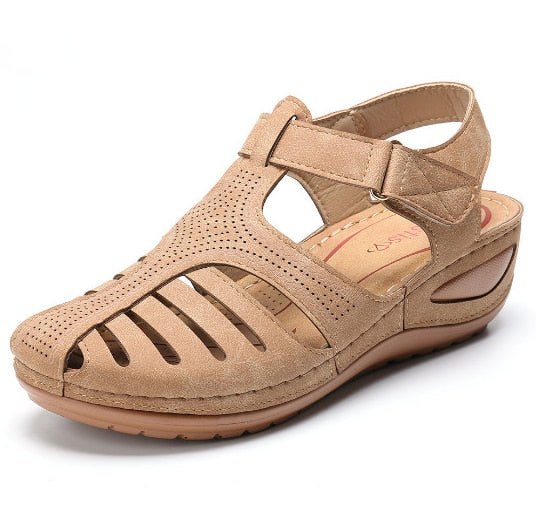 Orthopedic Leather Sandals for Women - Foot Pain Relief, Improved Posture, Adjustable Straps, Comfortable Fit